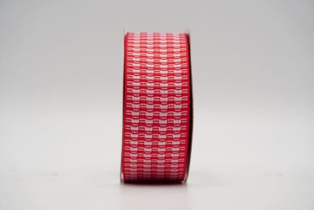 Красная лента с уникальным клетчатым дизайном_K1750-271